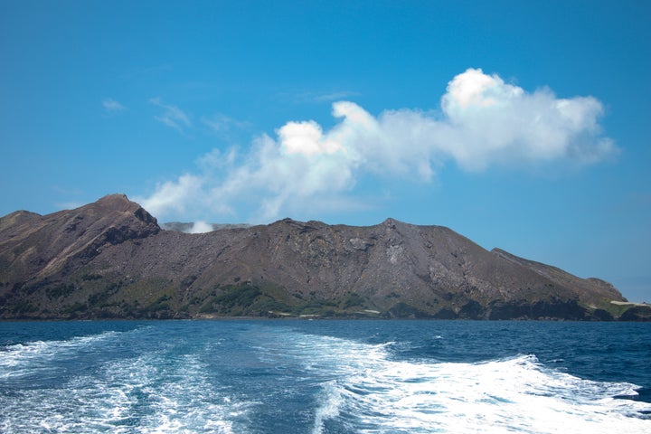This photo, taken in 2010, shows White Island. It sits about 30 miles off the coast of New Zealand's North Island. (Photo by