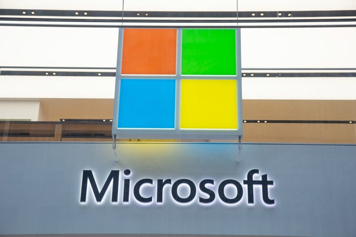 A Microsoft store entrance is seen here in New York City on Nov. 11, 2019. For the second year in a row, the tech giant was named Glassdoor's best place to work in Canada.