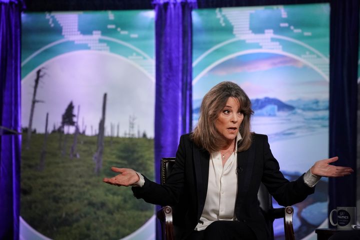 2020 Democratic presidential candidate Marianne Williamson participates in the "Climate Forum 2020" at Georgetown University's Gaston Hall in Washington on Sept. 19, 2019.