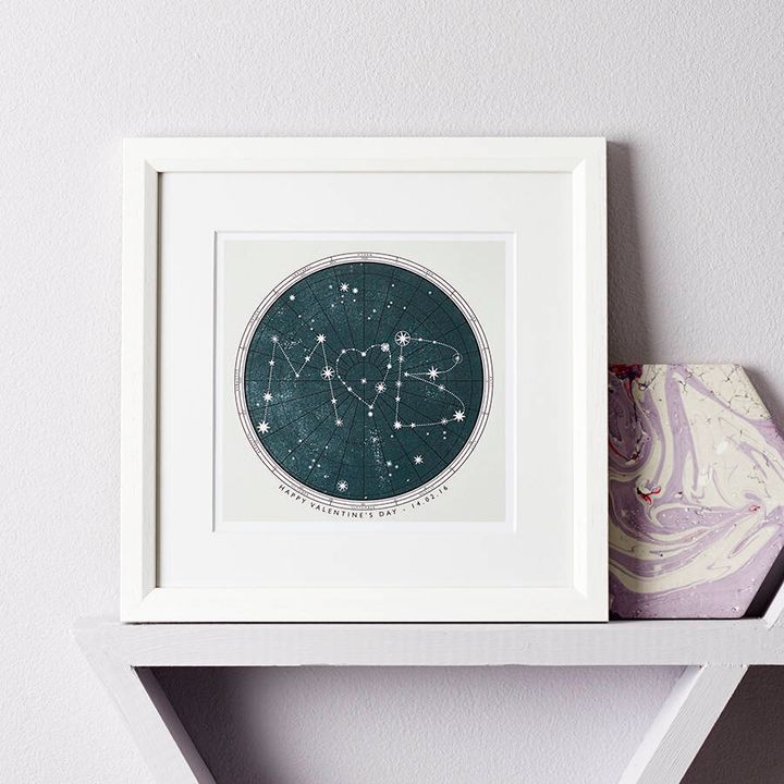 Personalised Star Map Print, Not On The High Street, £22