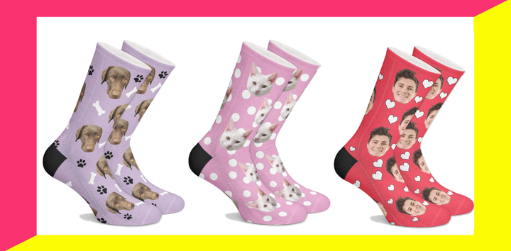 Get the pet parent in your life these socks, which can be customized with their fur baby's face.