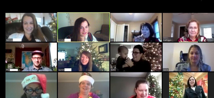 For Hurtado's first virtual holiday happy hour with Healthcare Businesswomen Association in 2017, attendees dressed up in festive attire.