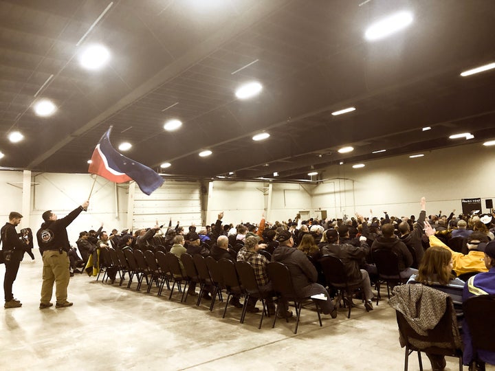 The crowd at a "Wexit" rally in Red Deer, Alta. on Nov. 30, 2019.