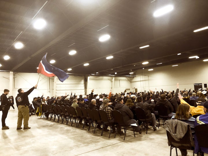 The crowd at a "Wexit" rally in Red Deer, Alta. on Nov. 30, 2019. 