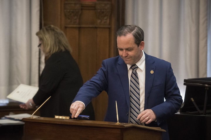 Doug Downey is sworn into his role as Ontario's Attorney General at Queen's Park in Toronto on June 20, 2019.