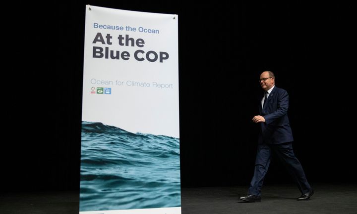 Prince Albert II of Monaco attends a "Platform of Science-based Ocean Solutions" conference on the second day of the COP 25 c