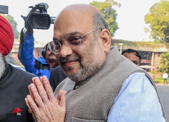 Home Minister Amit Shah as he arrives at the Parliament House in New Delhi on 10 December, 2019.