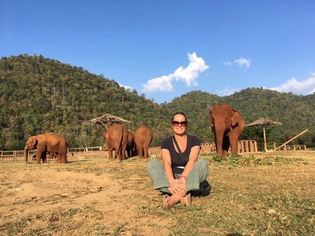 Tamara Fletcher volunteering at the Elephant Nature Park