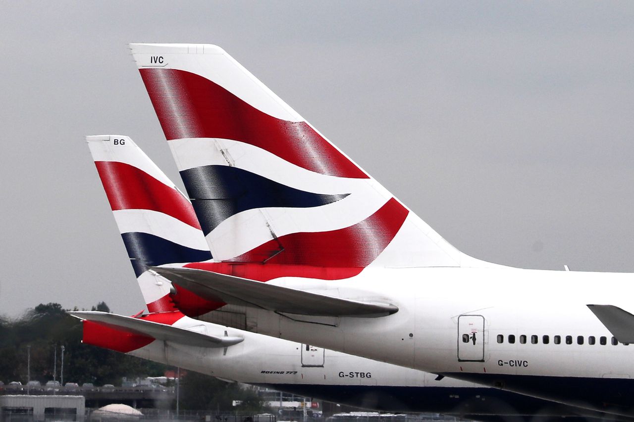 British Airways planes at Heathrow Airport's terminal 5.