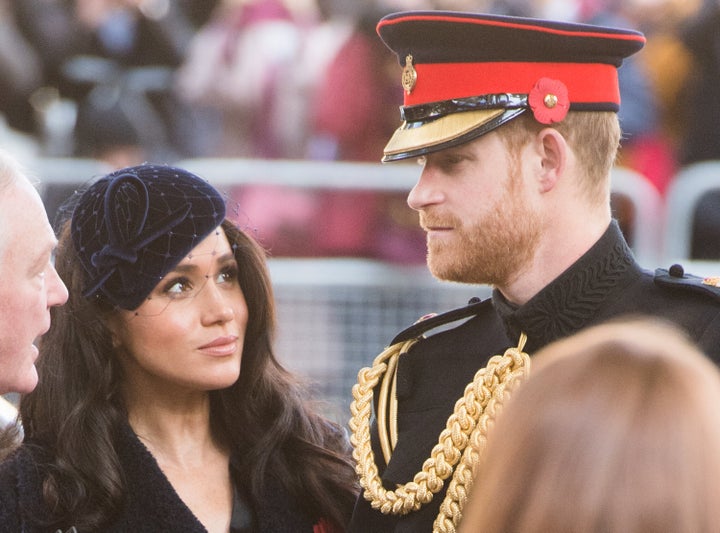 The Duke and Duchess of Sussex attend the 91st Field of Remembrance at Westminster Abbey on Nov. 7 in London.&nbsp;&nbsp;