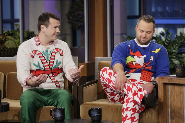 Brian Miller, left, with co-founder Adam Paulson, on "The Tonight Show" in December 2011.