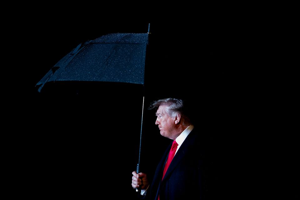 US President Donald Trump departs the White House in Washington,DC, on December 10, 2019. (Photo by JIM...