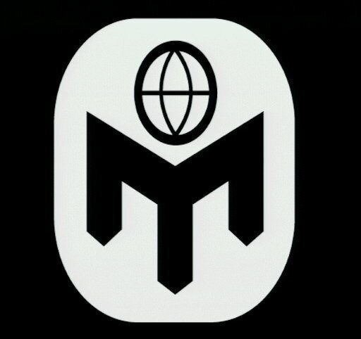 Mensa Society logo, white graphic element on black