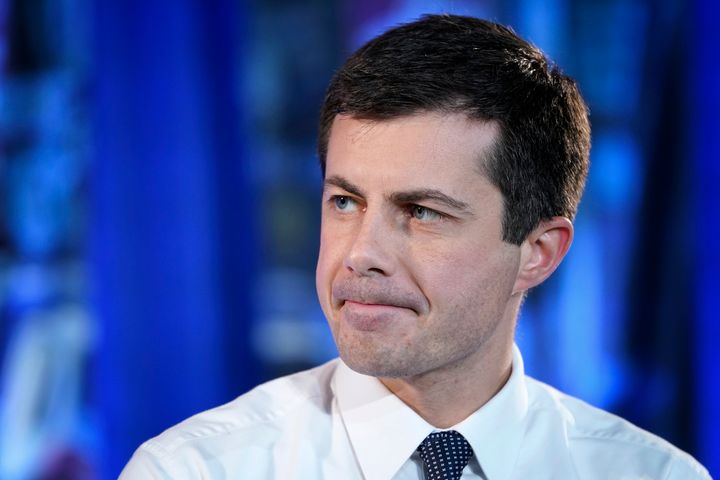 Democratic presidential candidate South Bend, Indiana, Mayor Pete Buttigieg answers questions at the U.S. Conference of Mayors Iowa Starting Line forum Dec. 6, 2019 in Waterloo, Iowa. Buttigieg is currently under pressure to release details of his work for the consulting firm McKinsey & Company. 