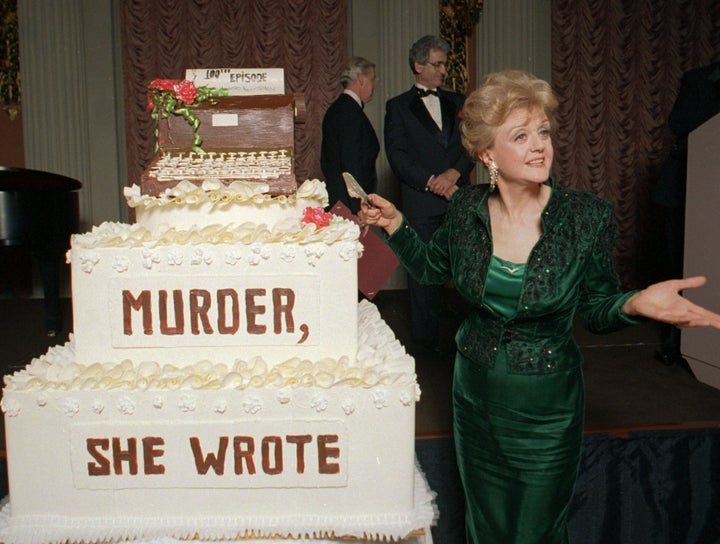 Lansbury at a party for the 100th episode of "Murder, She Wrote" in 1989.