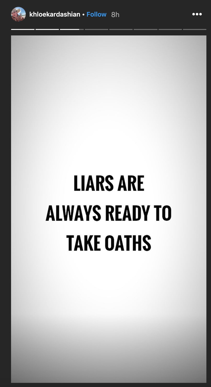 Khloe Kardashian's Instagram story.