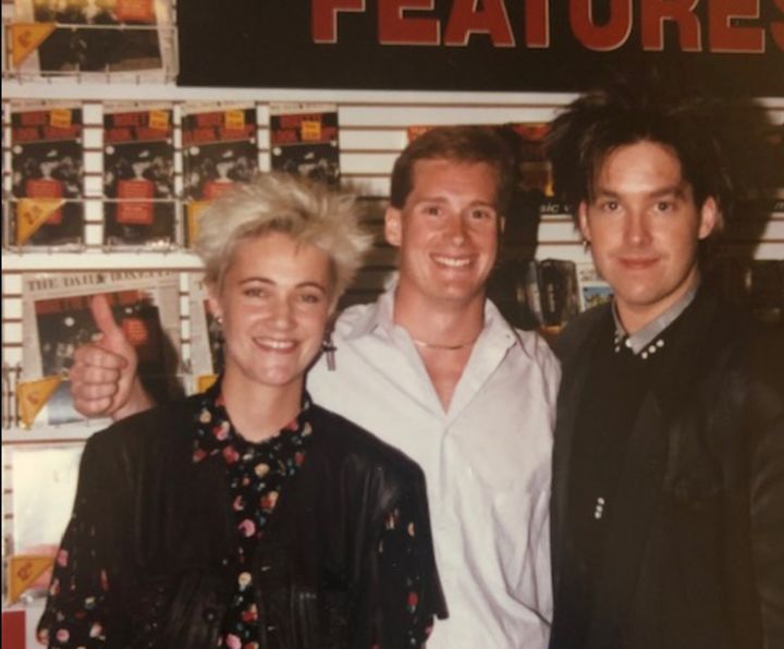 From left to right, Marie Fredriksson, Dean Cushman and Per Gessle. Cushman helped launch Roxette's career in the United States when he brought back a copy of its CD from Sweden.