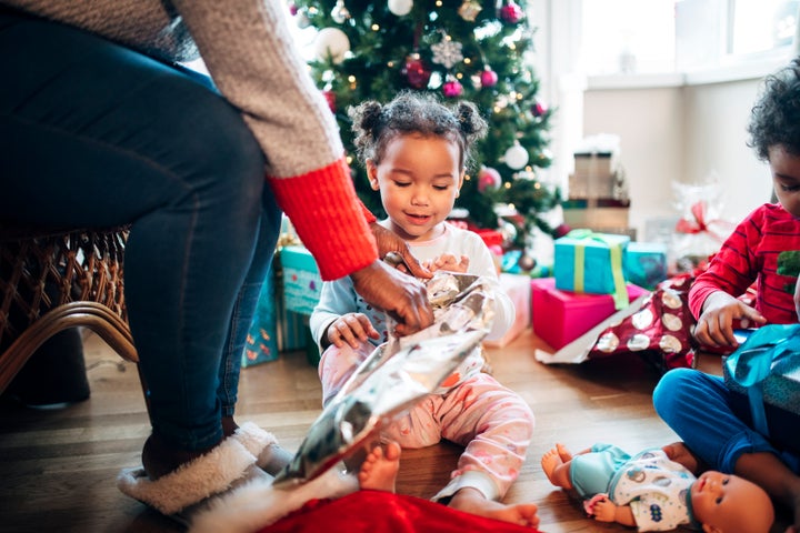 Many families set gift-giving guidelines to stay within a budget and keep their focus on the non-commercial aspects of the holidays.