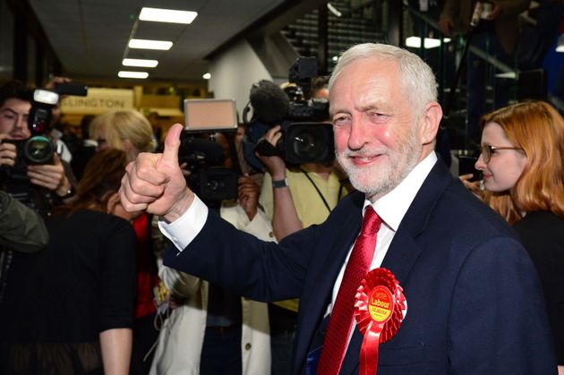 Jeremy Corbyn at his constituency in London in the 2017 election.