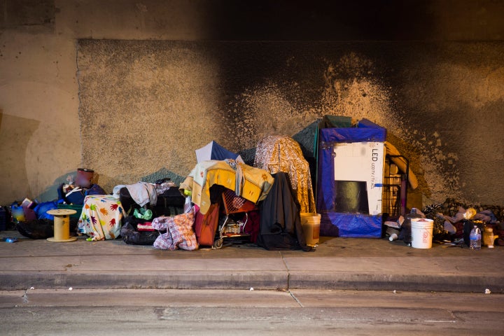 A Los Angeles homeless encampment.