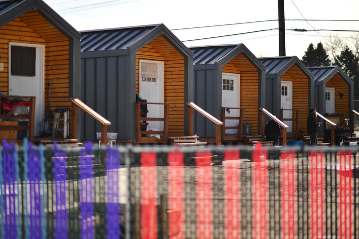 A tiny house community for formerly homeless people in Denver.