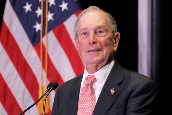 Mike Bloomberg delivering remarks while being honored by the Iron Hills Civic Association at the Richmond County Country Club in Staten Island, New York, on Dec. 4, 2019.
