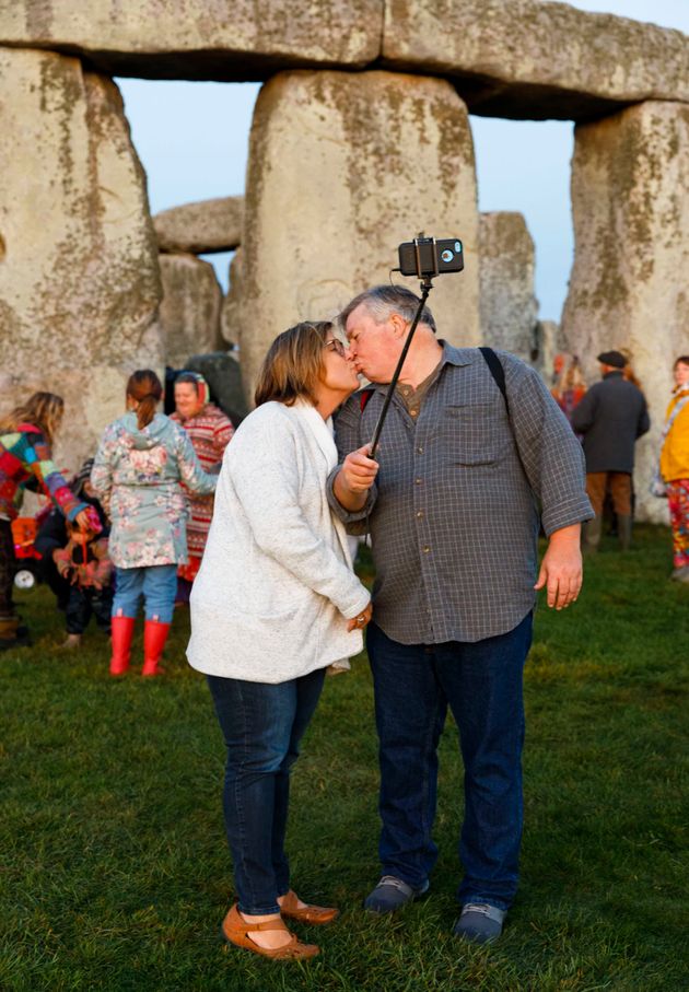 This is the newest image in the exhibition,  an unknown couple kissing while taking a selfie against the backdrop of the stones during the 2019 Autumn Equinox