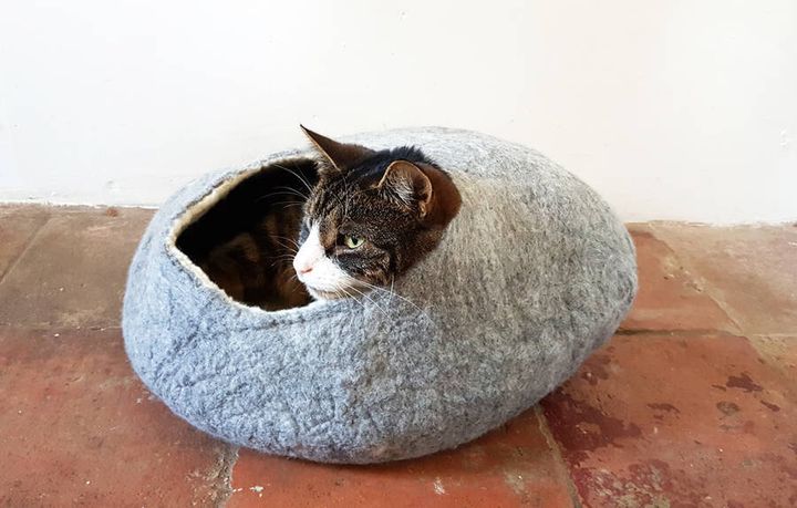 Natural Felt Cat Bed, Love Cat Caves, via Not On the High Street, £49.50