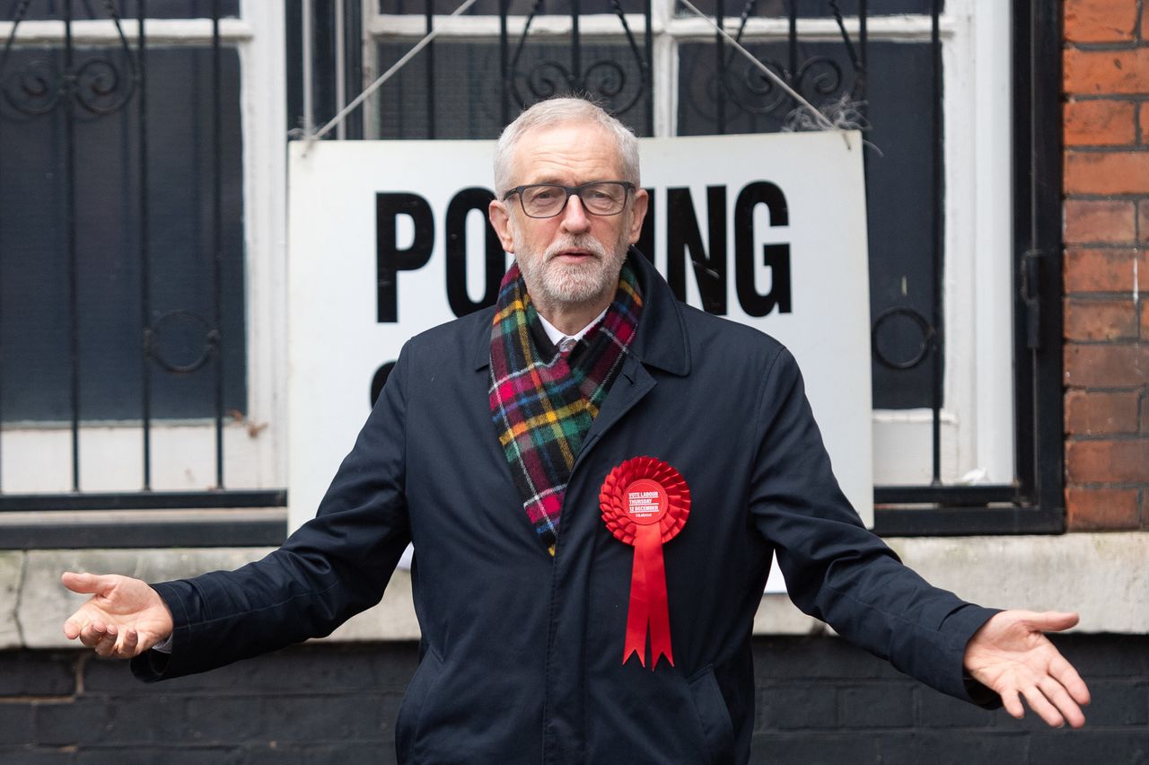 Labour leader Jeremy Corbyn after casting his vote in the 2019 general election.