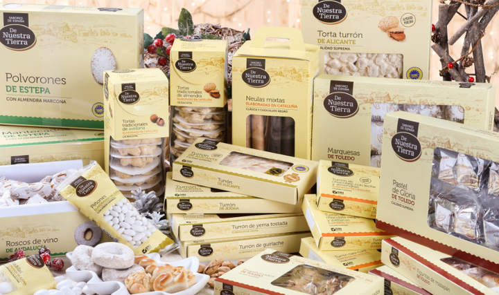 Polvorones, mantecados, marquesas y turrones de la marca propia De Nuestra Tierra, de la cadena de supermercados Carrefour.