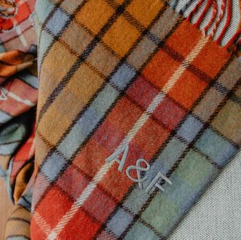 Personalised Recycled Wool Blanket in Buchanan Antique, The Tartan Blanket Co, via Not On The High Street