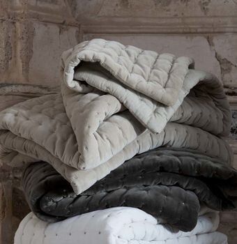 Quilted Velvet Throw, Idyll Home, via Not On The High Street