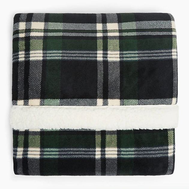 Fleece Checked Throw, Marks and Spencer