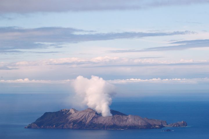 An aerial view of the Whakaari, also known as White Island volcano, in New Zealand, December 12, 2019.