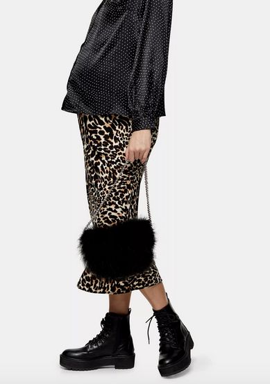 Leopard print bias skirt, Tophshop, £35