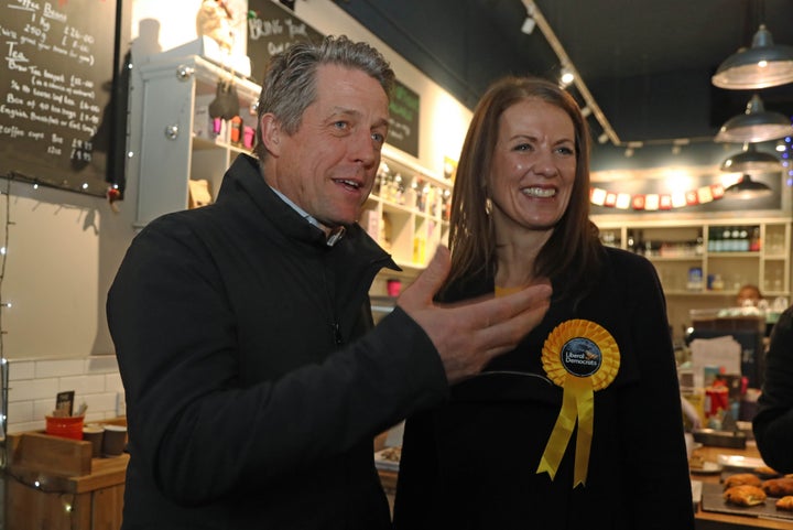 Hugh Grant had campaigned with the Liberal Democrats