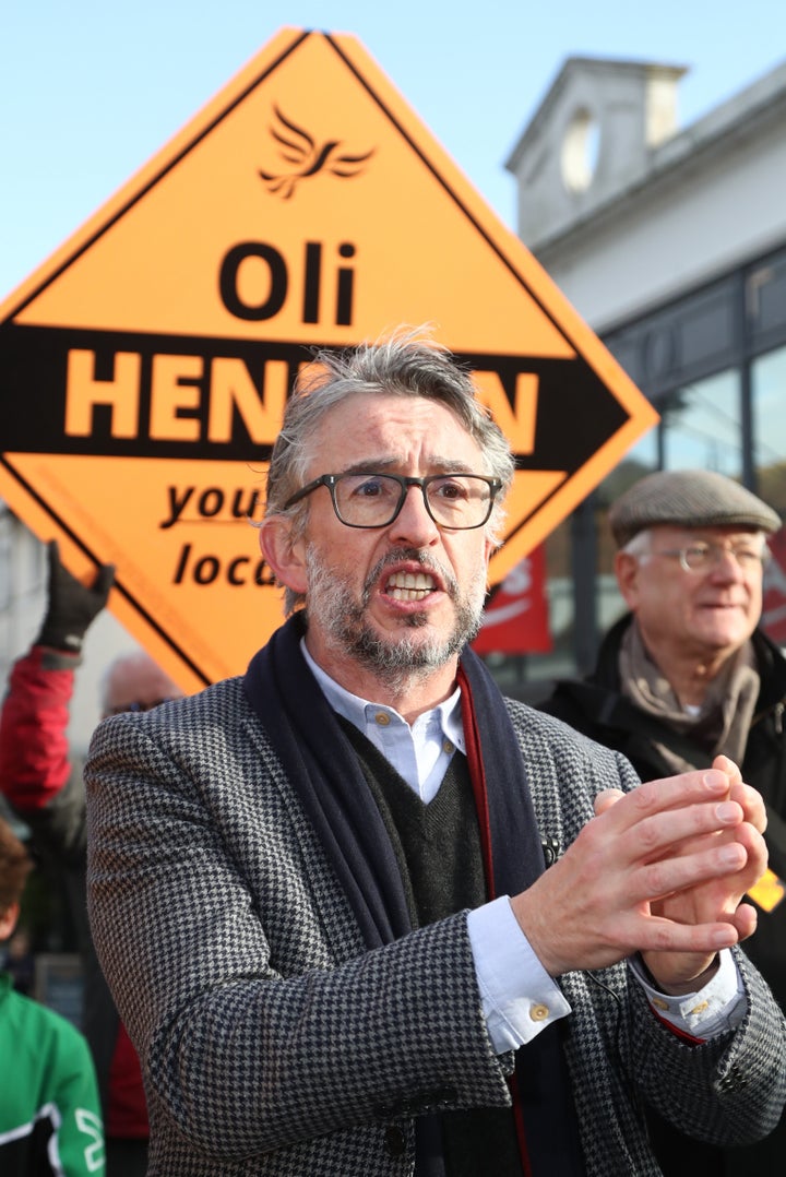 Steve Coogan with Liberal Democrat candidate Oliver Henman