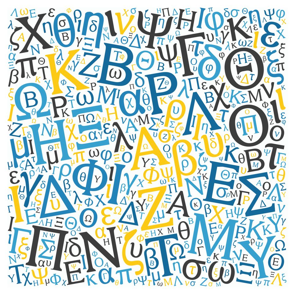 creative Greek alphabet texture background - high