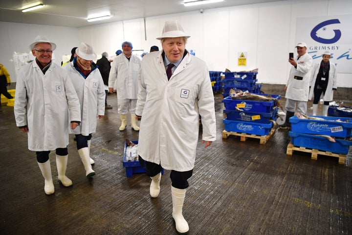 Boris Johnson during a visit to the North East in the final days of the general election campaign.