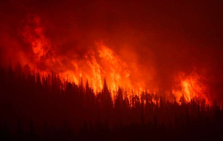 A wildfire burns in Colorado.