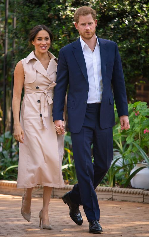 The Duke and Duchess of Sussex arrive to meet Graca Machel, widow of the late Nelson Mandela, in Johannesburg, South Africa.