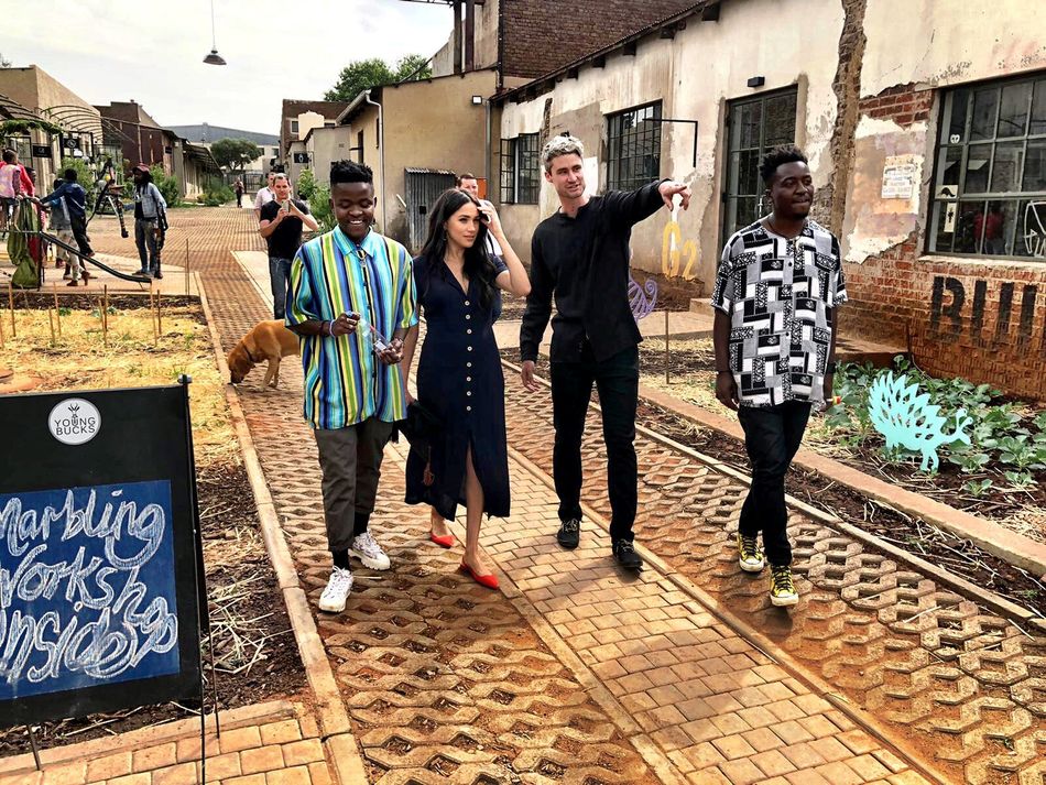 The Duchess of Sussex visits Victoria Yards, a regeneration project that is home to design studios, art galleries and a popular monthly food market, in Johannesburg, South Africa.