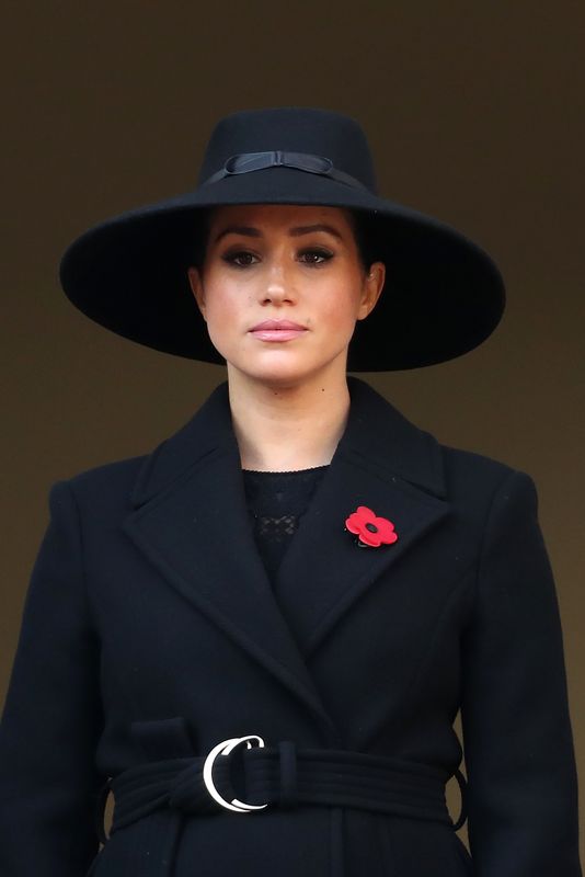 The Duchess of Sussex attends the annual Remembrance Sunday memorial at The Cenotaph in London.