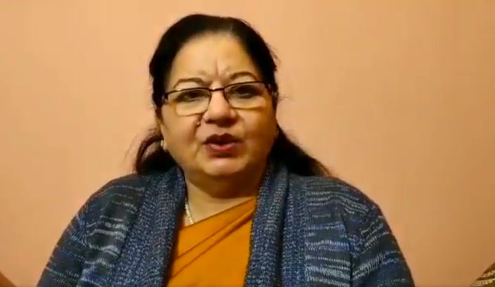 Jamia VC Najma Akhtar in a screenshot of the video message. 