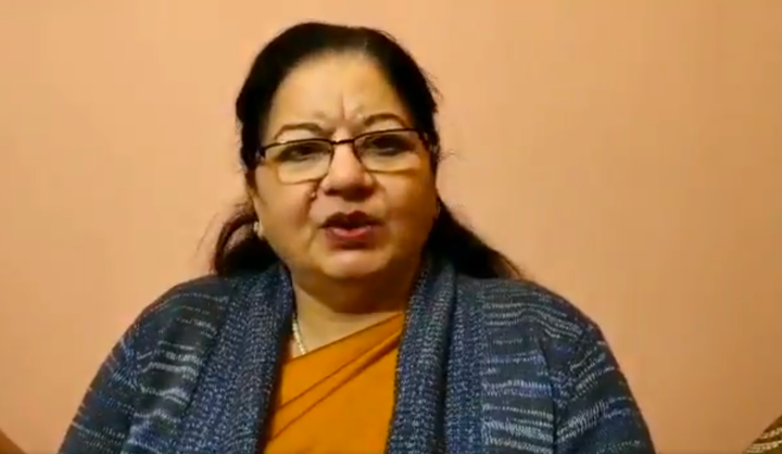 Jamia VC Najma Akhtar in a screenshot of the video message.