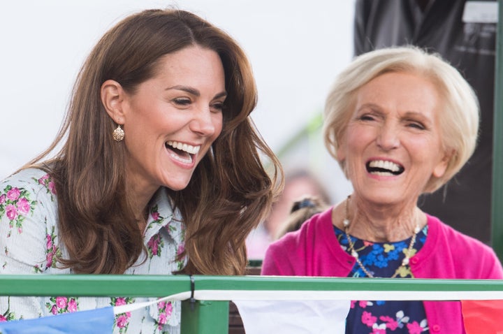 The Duchess of Cambridge and Mary Berry attend the Back to Nature festival at RHS Garden Wisley on Sept. 10, 2019, in Woking, England.