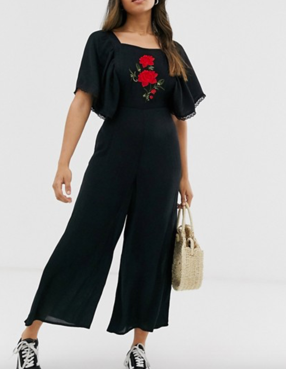 Black Embroidered Jumpsuit Petite – Never Fully Dressed