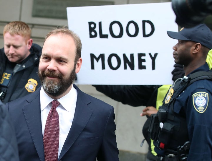 Rick Gates leaves the federal courthouse in Washington on Feb. 23, 2018, after pleading guilty to two criminal charges in Mue