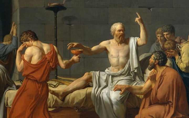 La muerte de Sócrates, (Jacques Louis David, 1787).