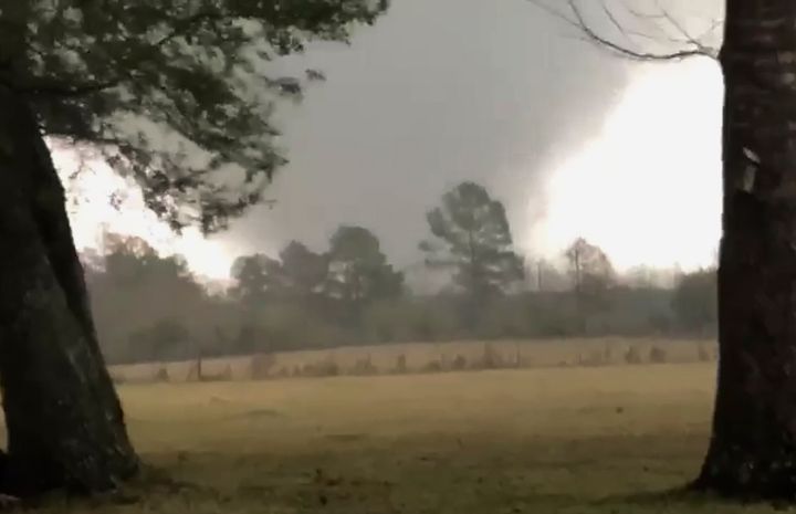 This photo provided by Heather Welch show a tornado in Rosepine, La., Monday, Dec. 16, 2019. (Heather Welch via AP) 